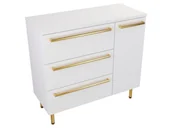 Szafki łazienkowe - Szafka Stojąca Z Blatem ATH 90 cm D Lewa - Biały Mat - Uchwyty Złote Polerowane - miniaturka - grafika 1