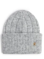 Czapki damskie - Tommy Hilfiger Czapka damska z zawartością alpaki Kobiety Sztuczne włókno szary marmurkowy, ONE SIZE - miniaturka - grafika 1