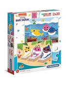 Puzzle - Clementoni Puzzle 2x20 Super kolor Baby Shark - miniaturka - grafika 1