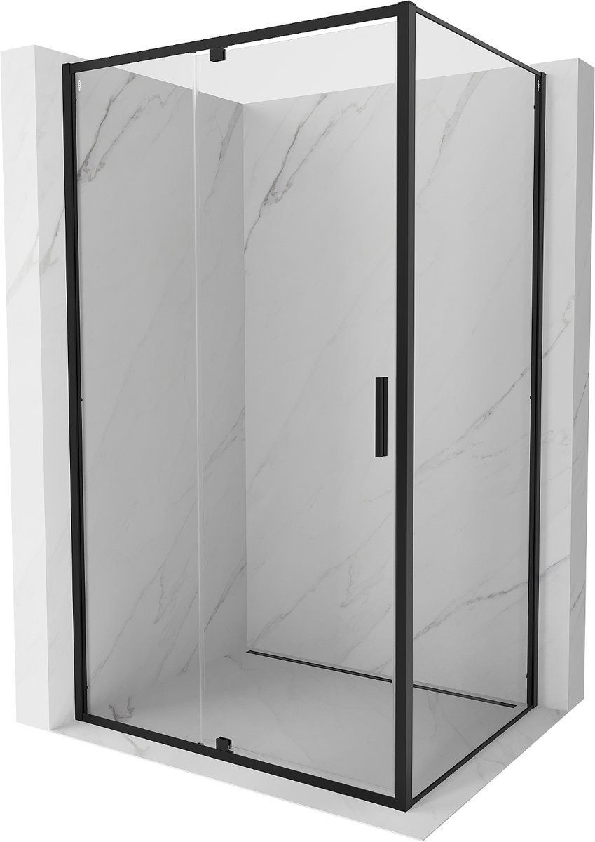 Mexen Exo kabina prysznicowa uchylna 145 x 110 cm, transparent, czarna - 819-145-110-70-00