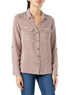 VERO MODA Vmbumpy L/S koszulka damska Noos Bluzka, Snow White/Stripes:sable, S - Bluzki damskie - miniaturka - grafika 1