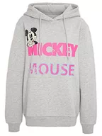 Bluzy damskie - Disney Myszka Miki Szara Damska bluza z kapturem firmy Recovered, wielobarwny, M - miniaturka - grafika 1