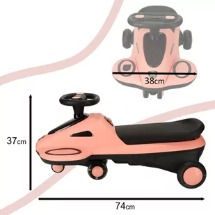 Jeździk grawitacyjny świecące koła LED z muzyką grający skuter 74cm różowo-czarny max 100kg - Jeździki dla dzieci - miniaturka - grafika 4
