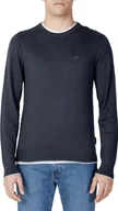 Swetry męskie - ARMANI EXCHANGE Sweter męski bawełniany szary GR75101 - Rozmiar: XS - miniaturka - grafika 1
