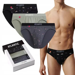 MAJTKI MĘSKIE bawełniane slipy w koszykówkę nieuciskające Atlantic *L - Majtki męskie - miniaturka - grafika 1