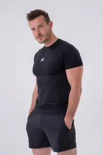 NEBBIA Koszulka męska Slim-fit Black M - Koszulki sportowe męskie - miniaturka - grafika 1