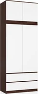Szafy - Fabryka Mebli Akord SZAFA Z NADSTAWKĄ S 90 cm 2 DRZWI 2 SZUFLADY WENGE / BIAŁA - miniaturka - grafika 1