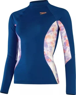 Speedo Damski strój kąpielowy Speedo PRT LS RASH TOP AF ammonite/soft coral/miami lilac rozmiar S - Stroje kąpielowe - miniaturka - grafika 1