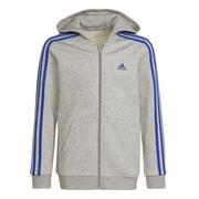 Bluzy sportowe damskie - Bluza adidas Essentials 3-Stripes Hoodie HN1915 - szara - Adidas - miniaturka - grafika 1