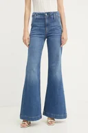 Spodnie damskie - BOSS jeansy z domieszką jedwabiu damskie high waist 50542553 - miniaturka - grafika 1