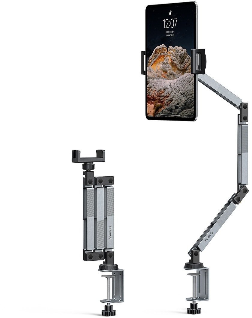 Orico Uchwyt biurkowy do tabletu, telefonu, przykręcany, regulowany, aluminium RA1-GY-EP