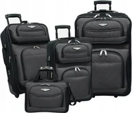 Torby podróżne - Torba Podróżna Zestaw XXL 4 Szt. Walizka Bagaż Grey/black - miniaturka - grafika 1