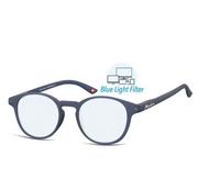 Okulary korekcyjne, oprawki, szkła - Owalne okulary zerówki do komputera Blue Light +1.00 - miniaturka - grafika 1