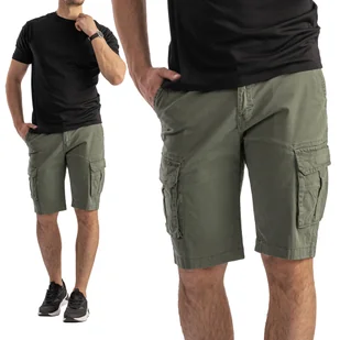 Spodenki Męskie Khaki Materiałowe Cienkie Bawełna 100% 38 Oliwkowy - Spodenki męskie Spodenki Męskie Khaki Materiałowe Cienkie Bawełna 100% 38 Oliwkowy - Spodenki męskie - miniaturka - grafika 1