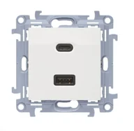 Gniazdka elektryczne - Kontakt Simon USB A+C Simon 10 - biały - miniaturka - grafika 1
