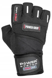POWERSYSTEM POWER-SYSTEM RĘKAWICZKI POWER GRIP-BLACK-S 2800BK-2 - Rękawice do ćwiczeń - miniaturka - grafika 1