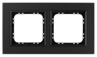 Ospel Ramka  podwójna SONATA szronione szkło 4mm - czarny/czarny - Klawisze i ramki - miniaturka - grafika 1