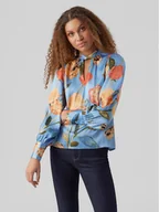 Bluzki damskie - Vero Moda Bluzka Renee 10282217 Niebieski Standard Fit - miniaturka - grafika 1