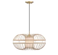 Lampy sufitowe - Lampa wisząca Tulcea bambus / mosiądz - miniaturka - grafika 1