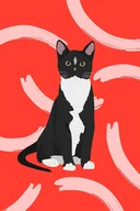 Podkładki pod mysz - PODKŁADKA POD MYSZ Z Nadrukiem 22x18 cm Kot Akwarela ART Tekst Prezent - miniaturka - grafika 1