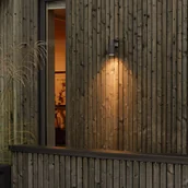 Lampy ogrodowe - Konstsmide Kinkiet zewnętrzny Temi, czarny, szerokość 11 cm, aluminium - miniaturka - grafika 1