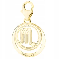 Bransoletki - Złota Zawieszka ze Znakiem Zodiaku Skorpiona Zodiak Skorpion SREBRO 925 - miniaturka - grafika 1