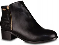 Botki damskie - BIG STAR DAMSKIE BOTKI CZARNE T274456 R37 - miniaturka - grafika 1