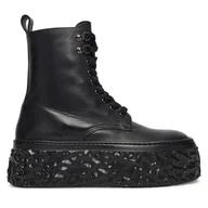 Botki damskie - Trzewiki AGL Magma High D776510PGKA0761013 Czarny - miniaturka - grafika 1