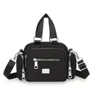 Torebki damskie - TEMU Wielofunkcyjna Damska Torba na Ramię z Odpinanym Paskiem - Stylowa Mała Kwadratowa Torebka Nylonowa, Zamek Błyskawiczny i Podszewka Poliestrowa, - miniaturka - grafika 1