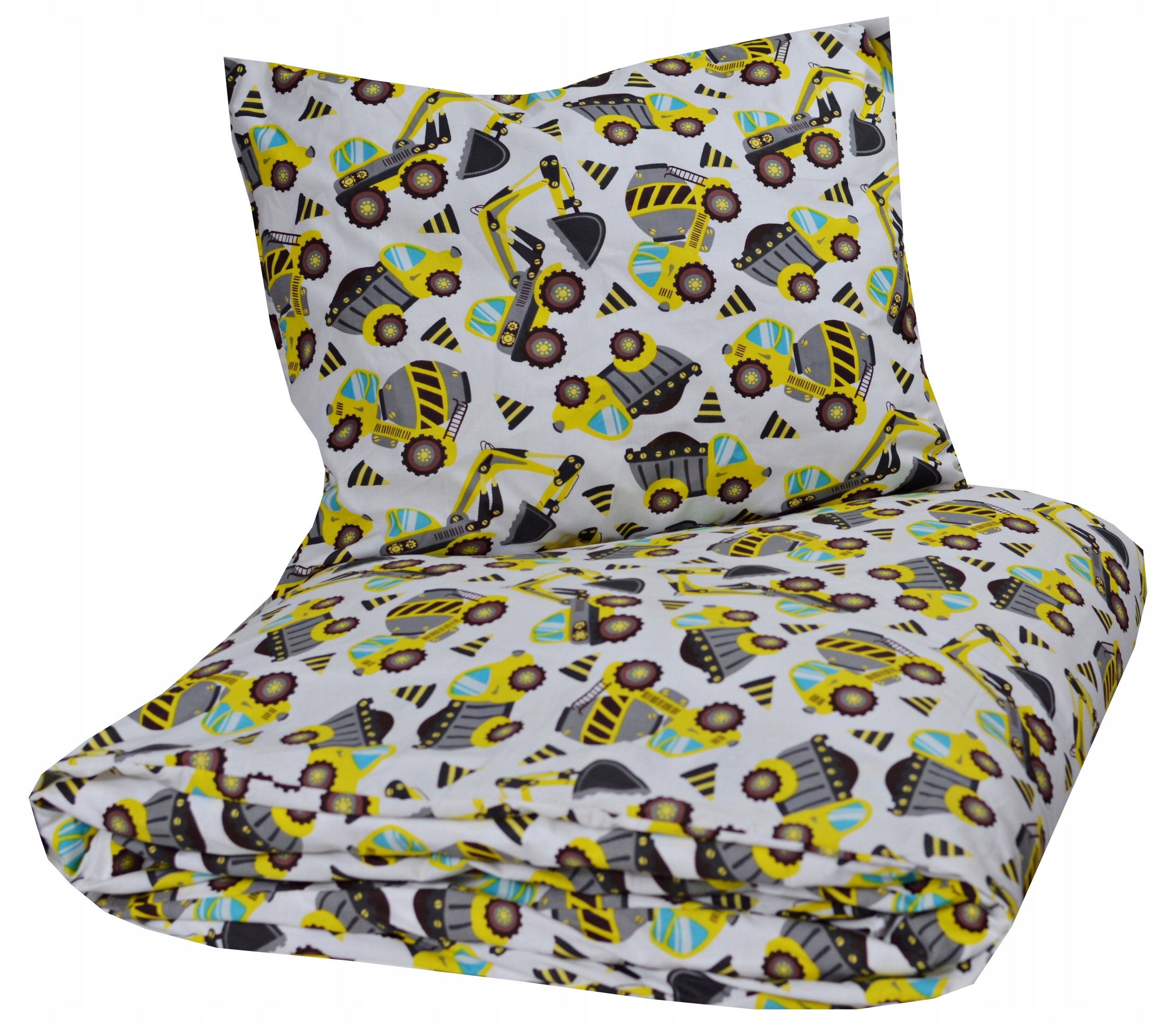 Komplet Pościel 140x200 Poduszka Bawełna Poszewki Kopary Koparki