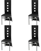 Krzesła - Komplet 4 czarnych nowoczesnych krzeseł - Loro - miniaturka - grafika 1