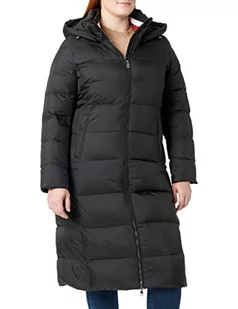 Tommy Hilfiger Kobiety Global Stripe Down Maxi Płaszcz, Czarny, XS - Płaszcze damskie - miniaturka - grafika 1