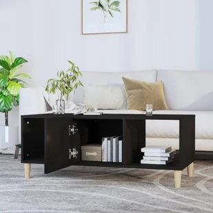 Lumarko Stolik kawowy, czarny, 102x50x40 cm, materiał drewnopochodny - Ławy i stoliki kawowe - miniaturka - grafika 7