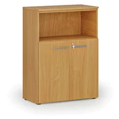 Szafy biurowe - Szafa biurowa kombinowana PRIMO WOOD, 1087 x 800 x 420 mm, buk - miniaturka - grafika 1
