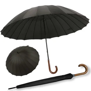 Parasol przeciwdeszczowy rządowy długi duży czarny męski damski mocny XXL - Parasole - miniaturka - grafika 1