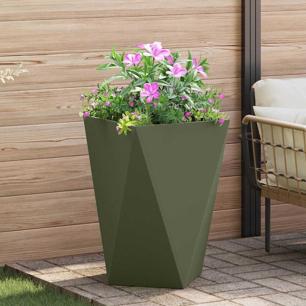 vidaXL Donica Zielony oliwkowy 50 x 50 x 75 cm Stal