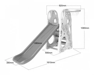Zjeżdżalnia Huśtawka Koszykówka 3w1 Niebieska - Place zabaw - miniaturka - grafika 3