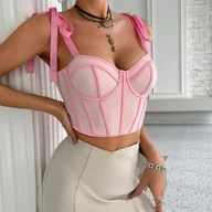 Gorsety - Gorset podkreślający biust - Różowy S - miniaturka - grafika 1
