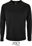 Koszulki męskie - SOLS Koszulka męska z długim rękawem Sportowa 02071 Czarny Czarny XXL - miniaturka - grafika 1