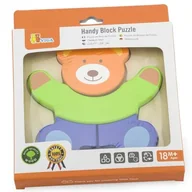 Układanki dla dzieci - VIGA VIGA Układanka puzzle drewniane: Miś VG-50169 - miniaturka - grafika 1