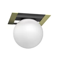 Lampy sufitowe - Czarno-złota lampa sufitowa z białym kloszem LX 4546 z serii SATELIT - miniaturka - grafika 1