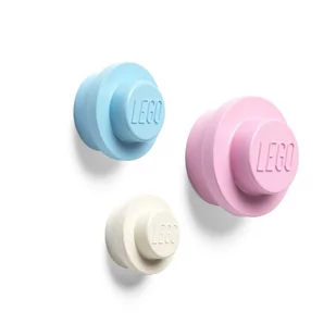 Lego Wall Hangers Set Of 3 Mix Light Blue Light Pink White - Pojemniki na zabawki - miniaturka - grafika 2
