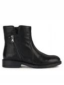 Botki damskie - GEOX CATRIA BOTKI DAMSKIE CZARNE Z ZAMKIEM SKÓRZANE 41 JJB - miniaturka - grafika 1