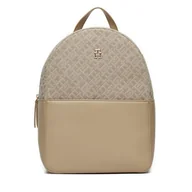 Plecaki - Plecak Tommy Hilfiger Th Jacquard Backpack AW0AW17074 Beżowy - miniaturka - grafika 1
