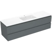 Szafki łazienkowe - Mexen Orio szafka łazienkowa 160 cm z umywalką Otis, 2 szuflady, grafit mat/biała mat - 91A10-16047-2-BFF66-W18M01 - miniaturka - grafika 1