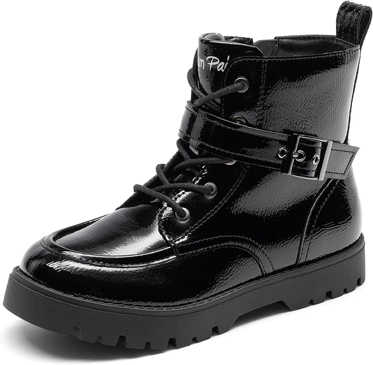 Botki dziecięce klasyczne unisex sznurowane z zamkiem czarne rozmiar 36
