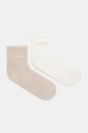 Skarpetki damskie - Calvin Klein skarpetki 2-pack damskie kolor beżowy 701229452 - miniaturka - grafika 1