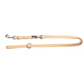 Smycze dla psów - Dingo Smycz Przedłużana Skóra Soft 2,5x220 Natura - miniaturka - grafika 1