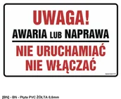 Tablice BHP - SIGNPROJECT NC006 - Uwaga! Awaria lub naprawa. Nie uruchamiać 750x500 - miniaturka - grafika 1