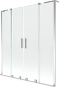 Parawany nawannowe - Mexen Velar L Duo parawan nawannowy 2-skrzydłowy rozsuwany 150 x 150 cm, transparent, chrom - 896-150-003-02-01 - miniaturka - grafika 1
